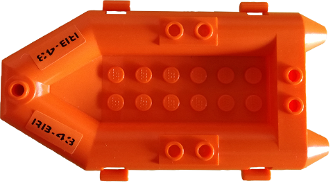 Lego Boat, Rubber Raft, Small with 'RB-43' Pattern on Both Sides (Stickers) - Set 4210