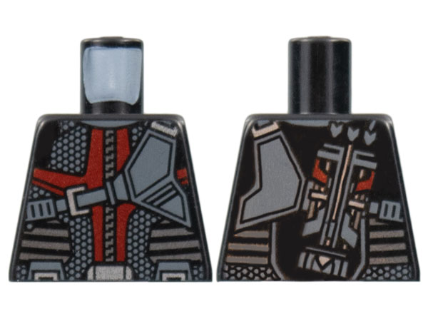 Lego Torso Vest with Dark Red and Black Straps / Quiver Pattern (Hawkeye) / Black