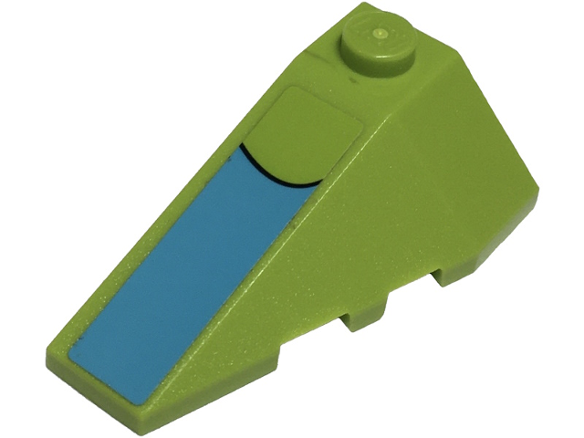 Lego Wedge 4 x 2 Triple Left with Medium Azure Curved Stripe Pattern (Sticker) - Set 75902