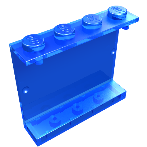 Lego Panel 1 x 4 x 3 [Solid Studs] / Trans-Dark Blue