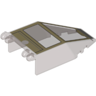 Lego Windscreen 7 x 4 x 1 2/3 with Hinges with Tan Sandspeeder Frame Print / Trans-Brown
