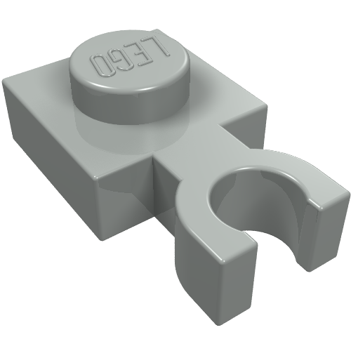 Lego Plate Special 1 x 1 with Clip Vertical [Thin U Clip] / Light Gray