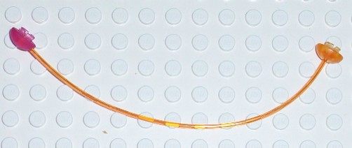 Lego Clikits Cord, Jelly String, 110mm, Trans-Orange Top Attachment and Trans-Dark Pink Side Attachment