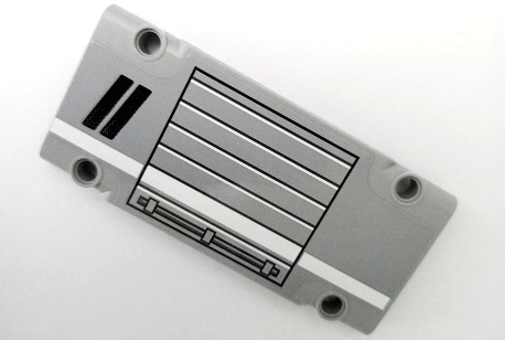 Lego Technic, Panel Plate 5 x 11 x 1 with Handle on Toolbox Door, White Stripe and Black Honeycomb Grids Pattern Model Left Side (Sticker) - Set 42068