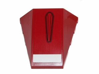 Lego Wedge 4 x 4 Triple Curved No Studs with Black Elongated Oval and White Stripe on Front Pattern (Sticker) - Set 75003