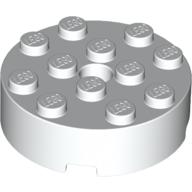 Lego Brick Round 4 x 4 Centre Hole / White
