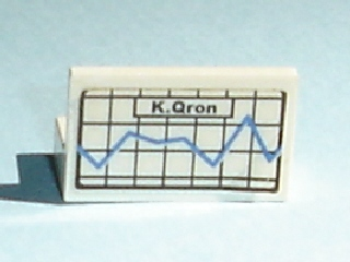 Lego Panel 1 x 2 x 1 with Graph and 'K. Qron' Pattern (Sticker) - Set 7892