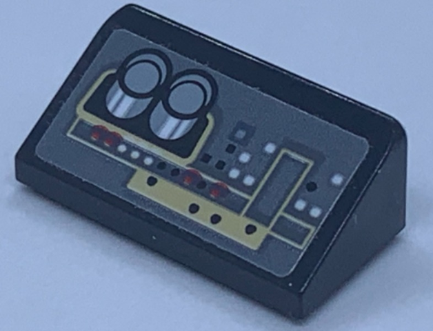 Lego Slope 30 1 x 2 x 2/3 with SW Millennium Falcon Computer Control Panel with Lights Pattern 1 (Sticker) - Set 75192