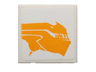 Lego Tile 2 x 2 with Bright Light Orange Sando Aqua Monster Pattern Model Right Side (Sticker) - Set 75048 / White