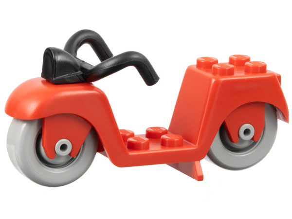 Lego Fabuland Scooter with Black Handlebars and Light Gray Wheels