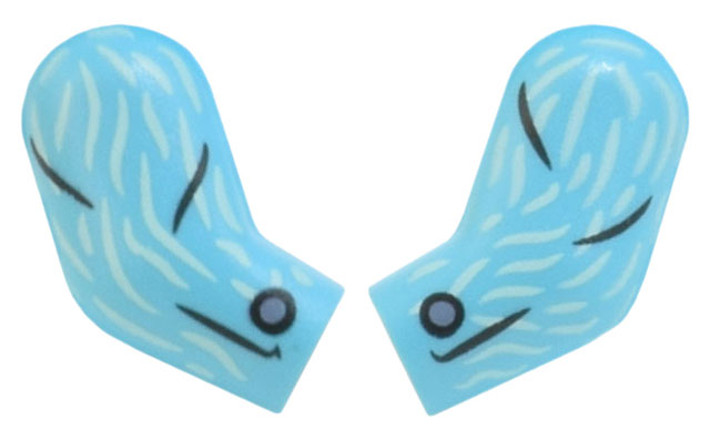 Lego Arm, (Matching Left and Right) Pair with Creases and Wrinkles Pattern / Medium Azure