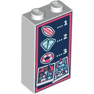 Lego Brick 1 x 2 x 3 with Dark Blue and Coral Rental Price List with Surfboard, Flippers, Life Preserver, Numbers 1, 2, 3 and Photos of Stitch Pattern