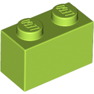 Lego Brick 1 x 2 / Lime