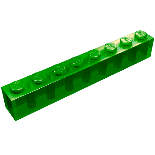 Lego Brick 1 x 8 / Trans-Green