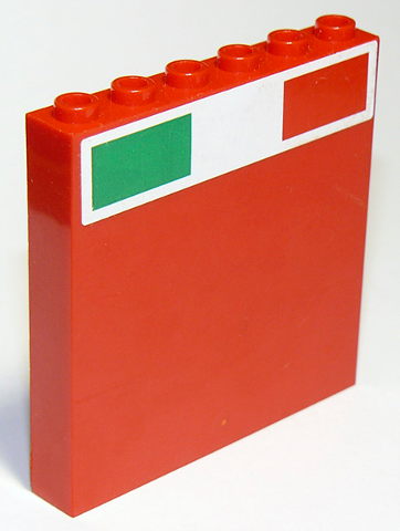 Lego Panel 1 x 6 x 5 with Italian Flag on Top Pattern (Sticker) - Set 75913