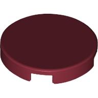 Lego Tile Round 2 x 2 with Bottom Stud Holder / Dark Red