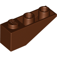 Lego Brick Sloped Inverted 33° 3 x 1 with Internal Stopper and No Front Stud Connection / Reddish Brown