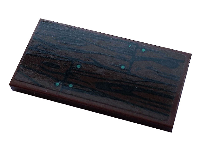 Lego Tile 2 x 4 with Wood Grain and Nails Pattern (Sticker) - Set 40410 / Reddish Brown