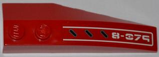 Lego Wedge 6 x 2 Left with Vents and White '8-079' Pattern (Sticker) - Set 8079 / Red
