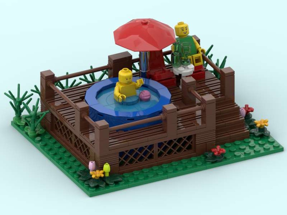 Lego nice little wooden pool deck for the garden / nettes kleines Holz-Pooldeck für den Garten
