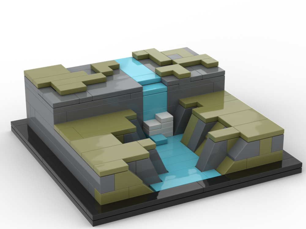 Lego non-existent waterfall