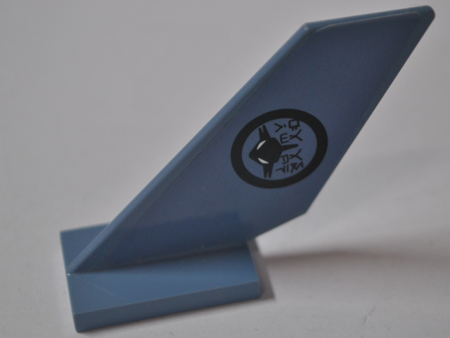 Lego Tail Shuttle with Black Shark and Ninjago Logogram 'GARMADON' Pattern on Both Sides (Stickers) - Set 70629 / Sand Blue