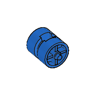 Lego Wheel Centre Wide with Stub Axles [Tricycle] / Blue