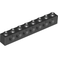 Lego Technic Brick 1 x 8 [7 Pin Holes] / Black
