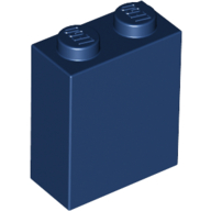 Lego Brick 1 x 2 x 2 with Inside Axle Holder / Dark Blue
