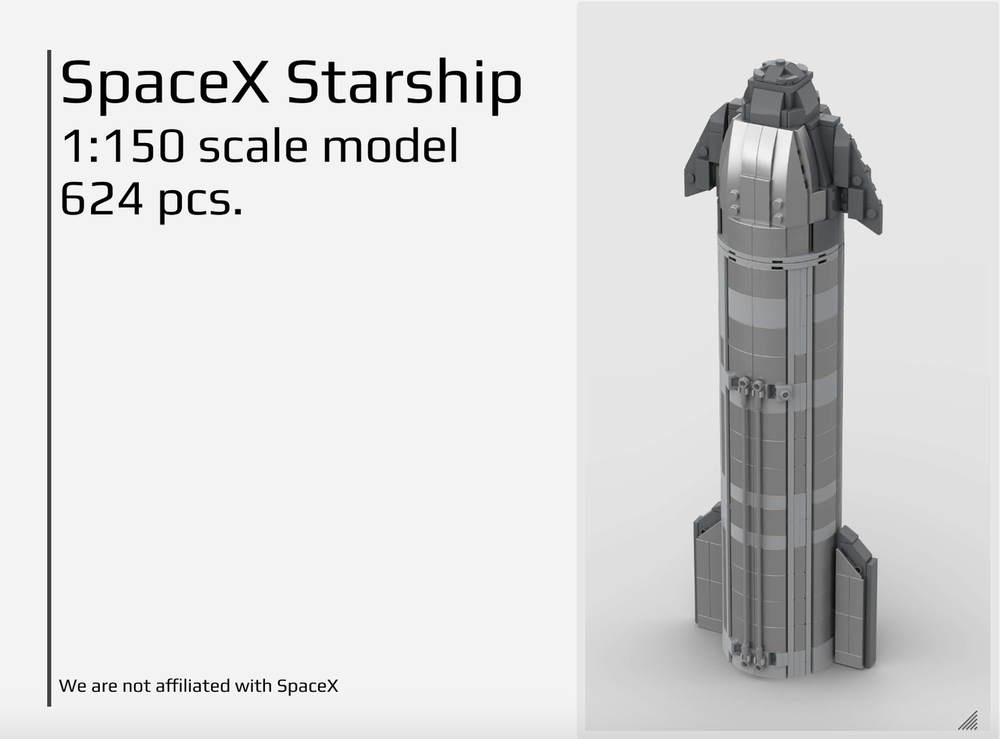 Lego SpaceX Starship 1:150 Scale