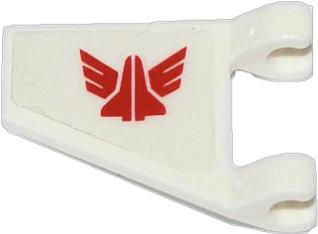 Lego Flag 2 x 2 Trapezoid with Flat Edge with Red Space Shuttle with Wings Galaxy Squad Logo Pattern (Sticker) - Set 70702