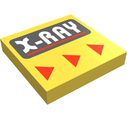 Lego Tile 2 x 2 with "X-RAY" Print