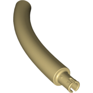 Lego Animal Body Part / Plant, Tail / Neck / Branch / Trunk, Middle Section with Pin, Round Pin Hole / Tan