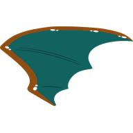 Lego Wing, Left, with Dark Turquoise Inside / Orange