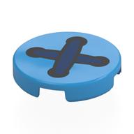 Lego Tile Round 2 x 2 with Button, Dark Blue Yarn Print