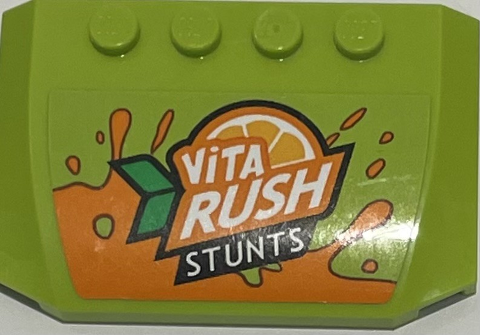 Lego Wedge 4 x 6 x 2/3 Triple Curved with 'ViTA RUSH STUNTS' Logo Pattern (Sticker) - Set 60294