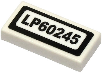 Lego Tile 1 x 2 with 'LP60245' Pattern (Sticker) - Set 60245