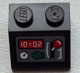 Lego Slope 45 2 x 2 with Gauge, Clock, Radio and Red Lever Pattern (Sticker) - Set 60051