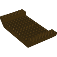 Lego Boat Hull Section, Large Middle 8 x 16 x 2 1/3 with 5 Holes / Dark Brown