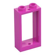Lego Window 1 x 2 x 3 Flat Front / Dark Pink