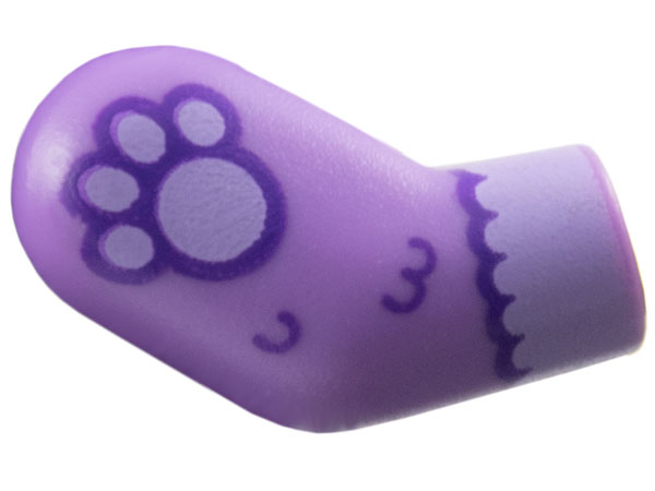 Lego Arm, Right with Dark Purple and Lavender Cuff and Paw Print Pattern / Medium Lavender