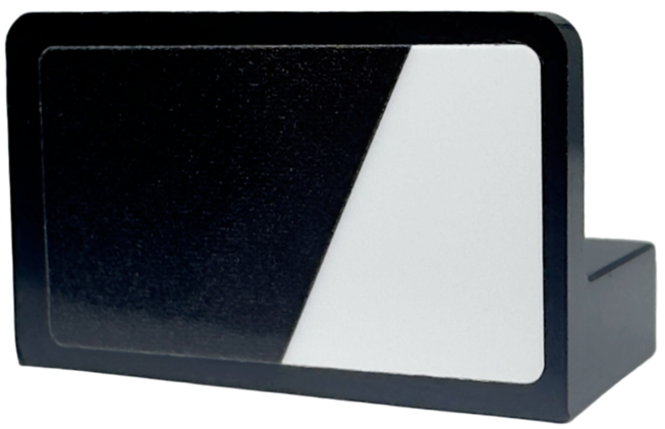 Lego Panel 1 x 2 x 1 with White Trapezoid Stripe Pattern Model Right Side (Sticker) - Set 76918 / Black