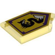 Lego Tile Special 2 x 3 Pentagonal with Nexo Power Shield Print - Spirit Fox