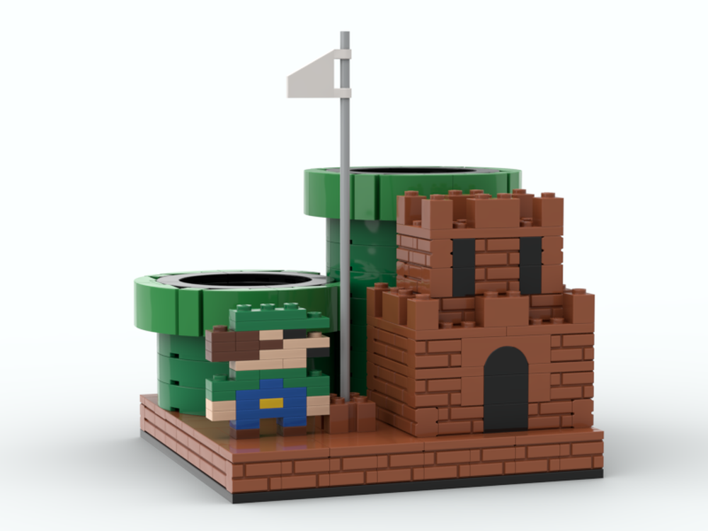 Lego Pencil Holder Super Mario - Luigi version