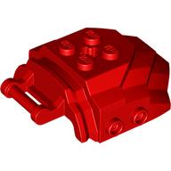 Lego Large Figure Cover 4 x 5 x 2 with Bar, 4 Studs, Ridged / Red