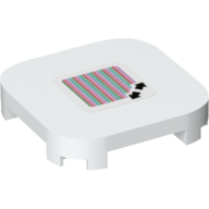 Lego Tile Round Corners 4 x 4 x 2/3 with Double Arrows and Barcode Print (Sticker)