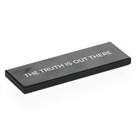 Lego Tile 2 x 6 with 'THE TRUTH IS OUT THERE' Print / Black