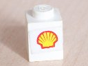 Lego Brick 1 x 1 with Shell Logo Pattern (Sticker) - Set 6634