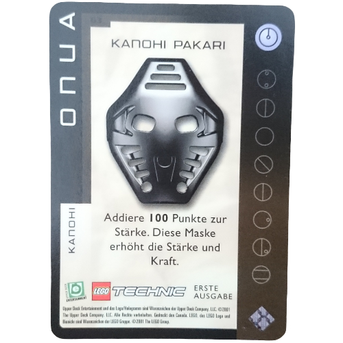 Lego Trading Card, Bionicle Game: QftM - 63 Great Masks - Onua - Kanohi Pakari / [No Color/Any Color]