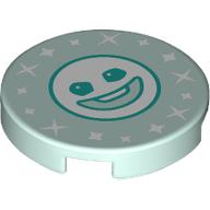Lego Tile Round 2 x 2 with Snowgie Face Print